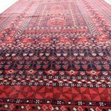 Handmade turkmen hachli vintage rug 142cm x 221cm 1960s