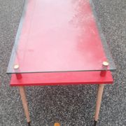 Vintage desk table with tapered legs