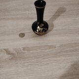 Black decorative vase with gold pattern