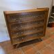 Vintage rattan and oak chest of drawers from the 60s
