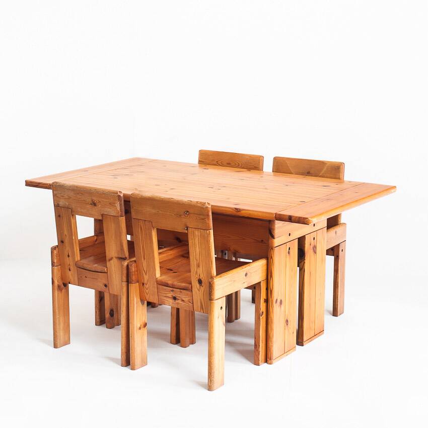 Vintage table and chairs designed by Silvio Coppola for Fratelli Montina.
