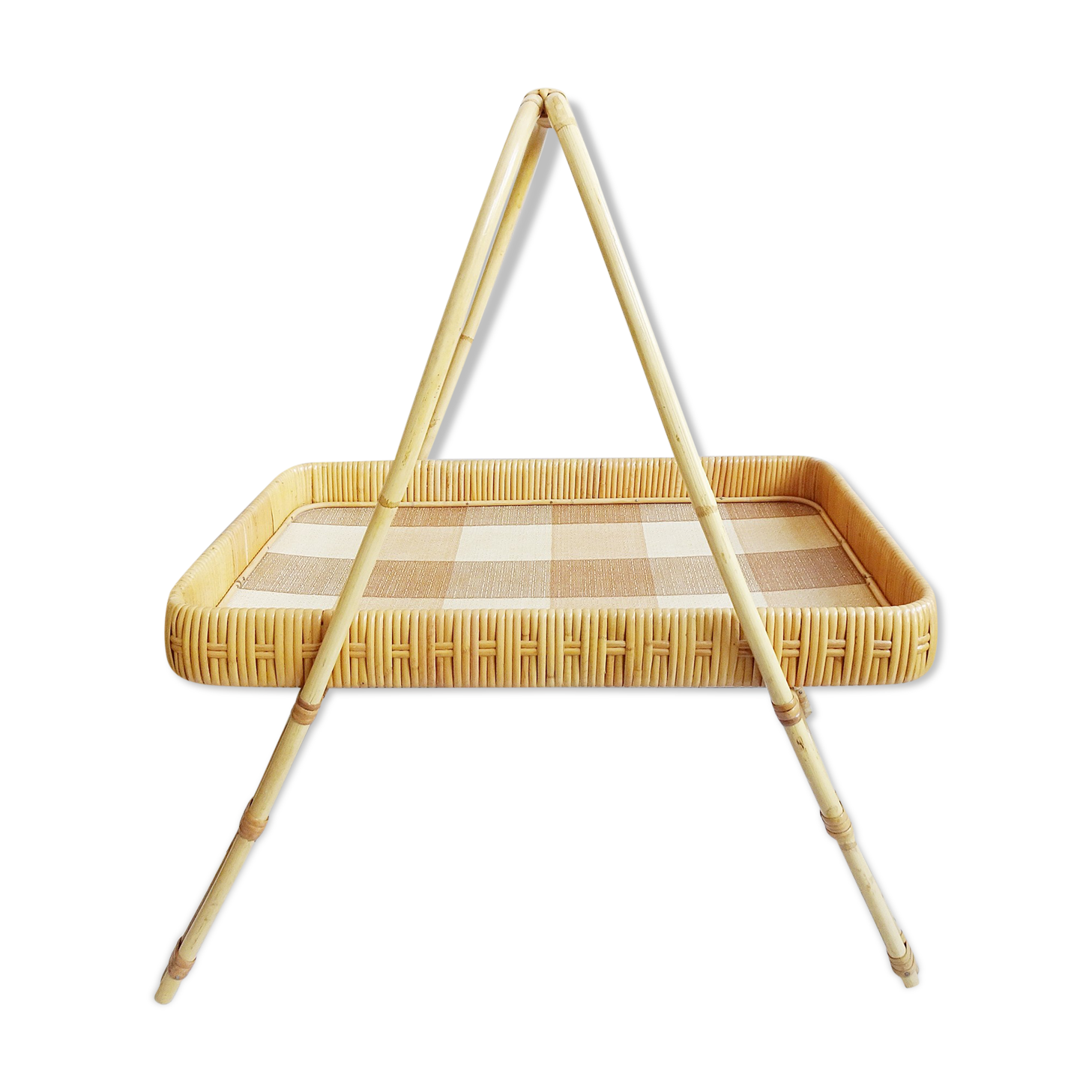 Plateau en bambou et rotin