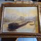 Huile sur toile "Péniche", Yvonac Annurey R, XIXème siècle