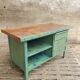 Industrial workbench steel green kitchen or bathroom furniture