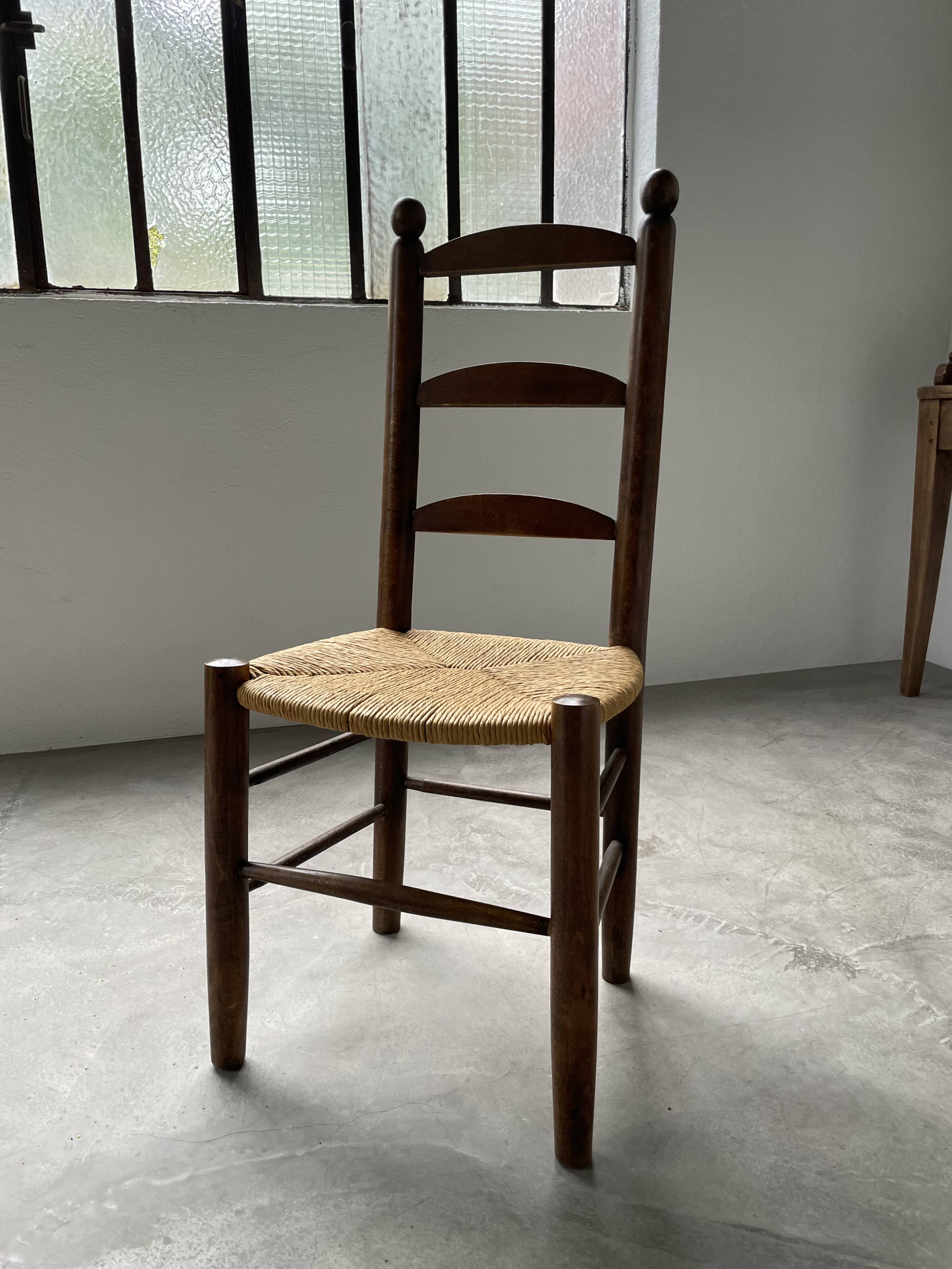 Chaise rustique paille chêne