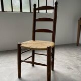 Rustic oak straw chair