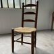 Rustic oak straw chair