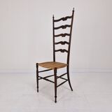Mid Century High Back Chiavari Ladder Chair, Italy 1950's