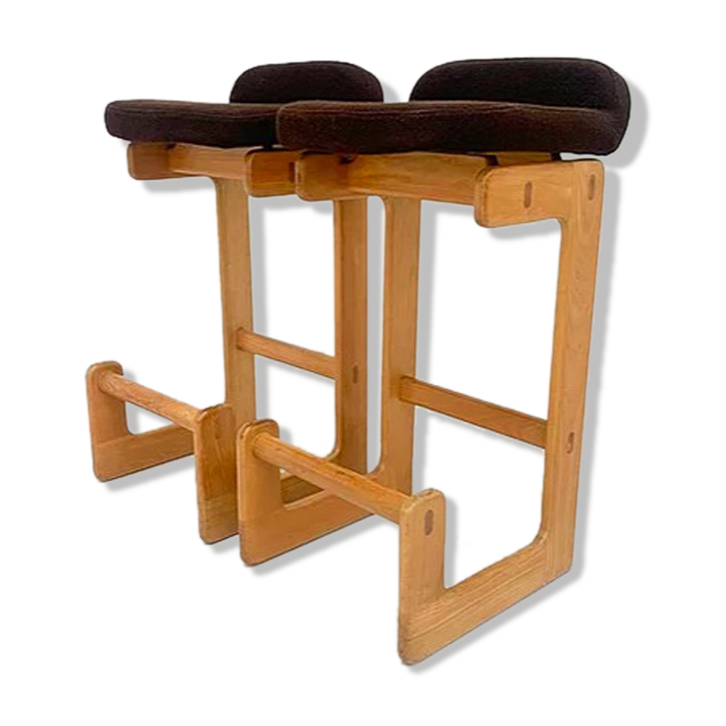 Paire de tabourets de bar en chêne