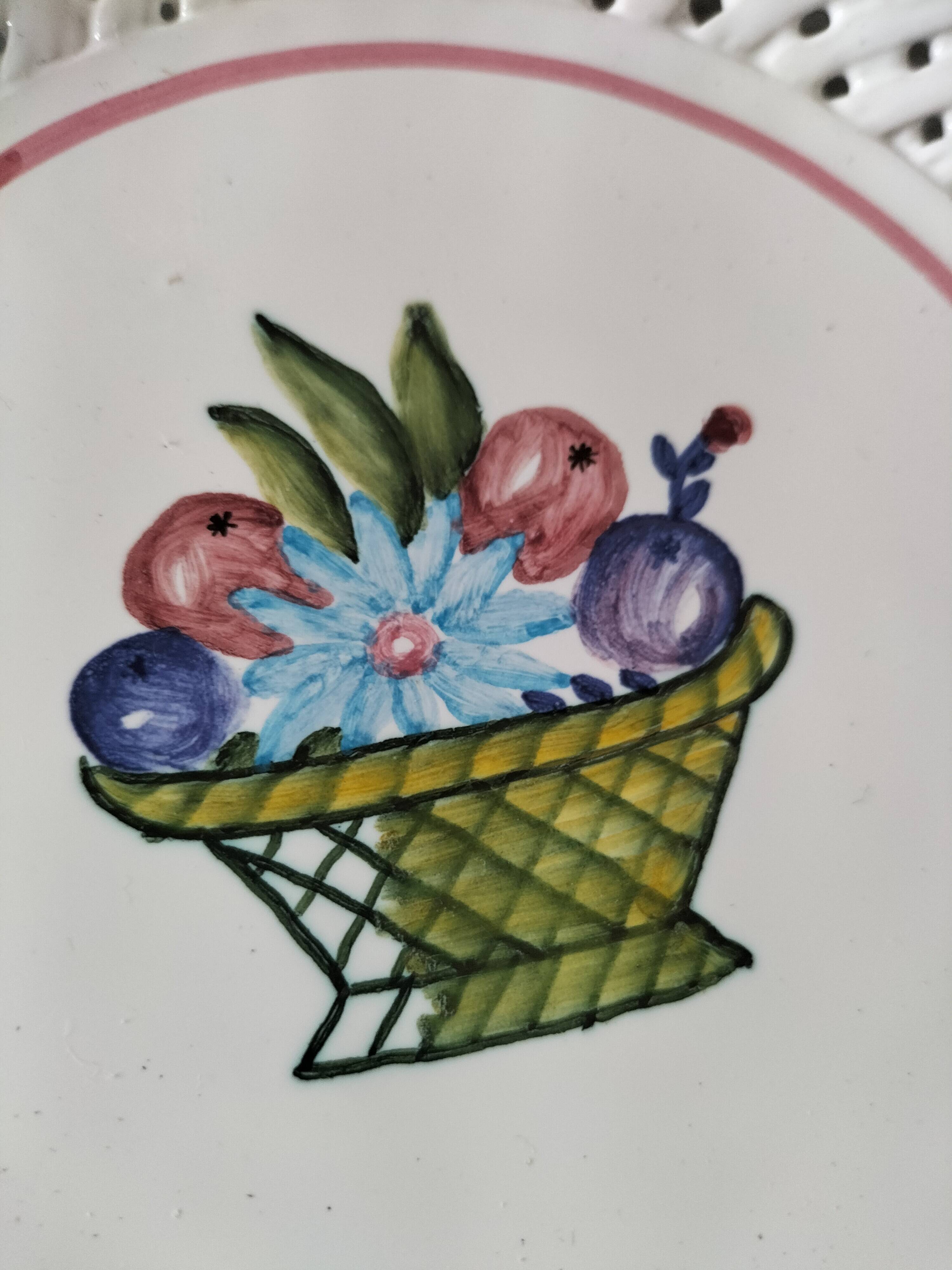6 pierced dessert plates Portugal