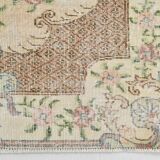 4x7 Light Yellow and Brown Persian Rug, 114x204Cm