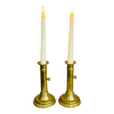 Pair of Louis Philippe candlesticks from the 19th century in solid brass