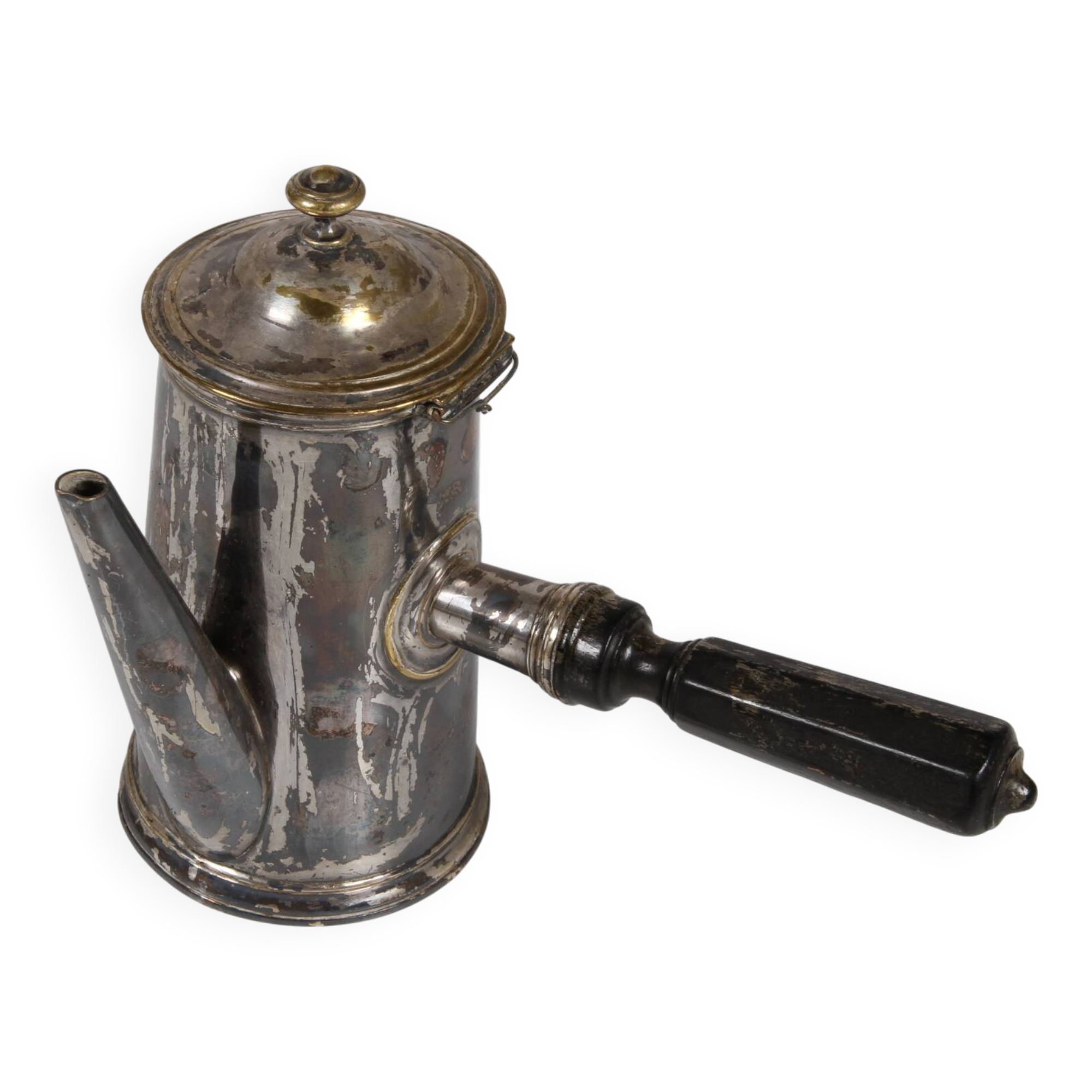 Individual silver-plated chocolate pot