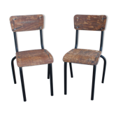 Set of school chairs
