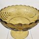 Amber glass compote – retro footed bowl vintage years