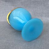 Blue Florentine opaline box gilded metal frame