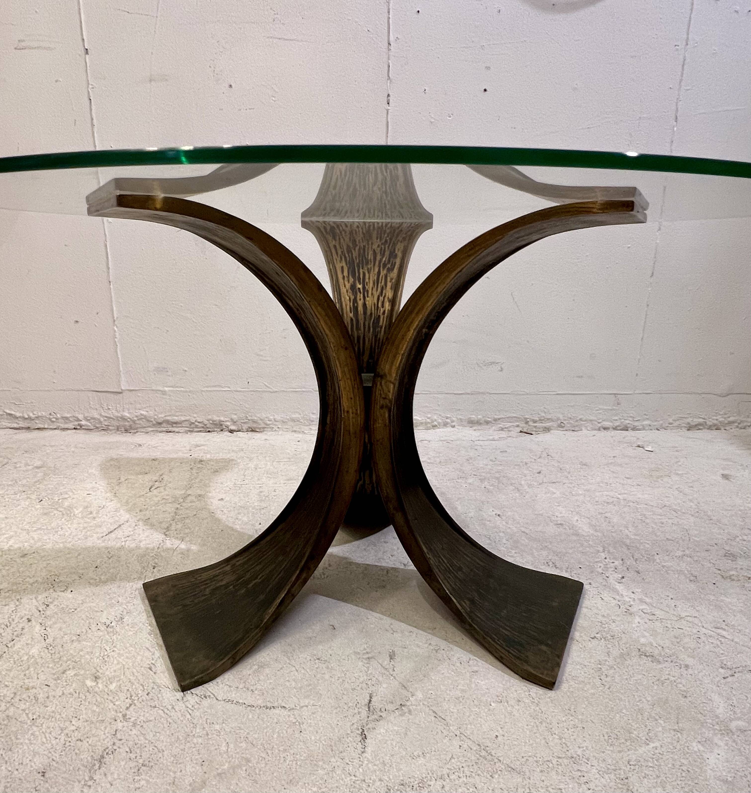 Mid-Century Glass And Bronze Coffee Table, 1960s