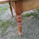 Cherry farm table, turned legs, 2 extensions