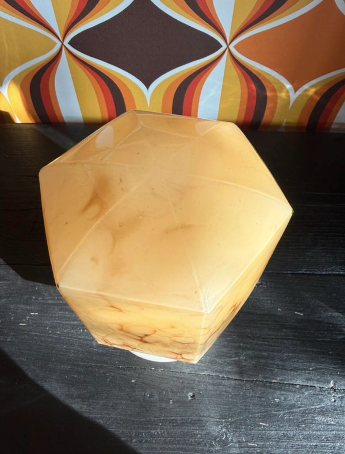 Art Deco ceiling light in uranium glass (ouraline) – Czechoslovakia – year