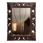 Antique 19th-century carved oak mirror