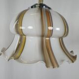 Chandelier in white and multicolored Murano glass