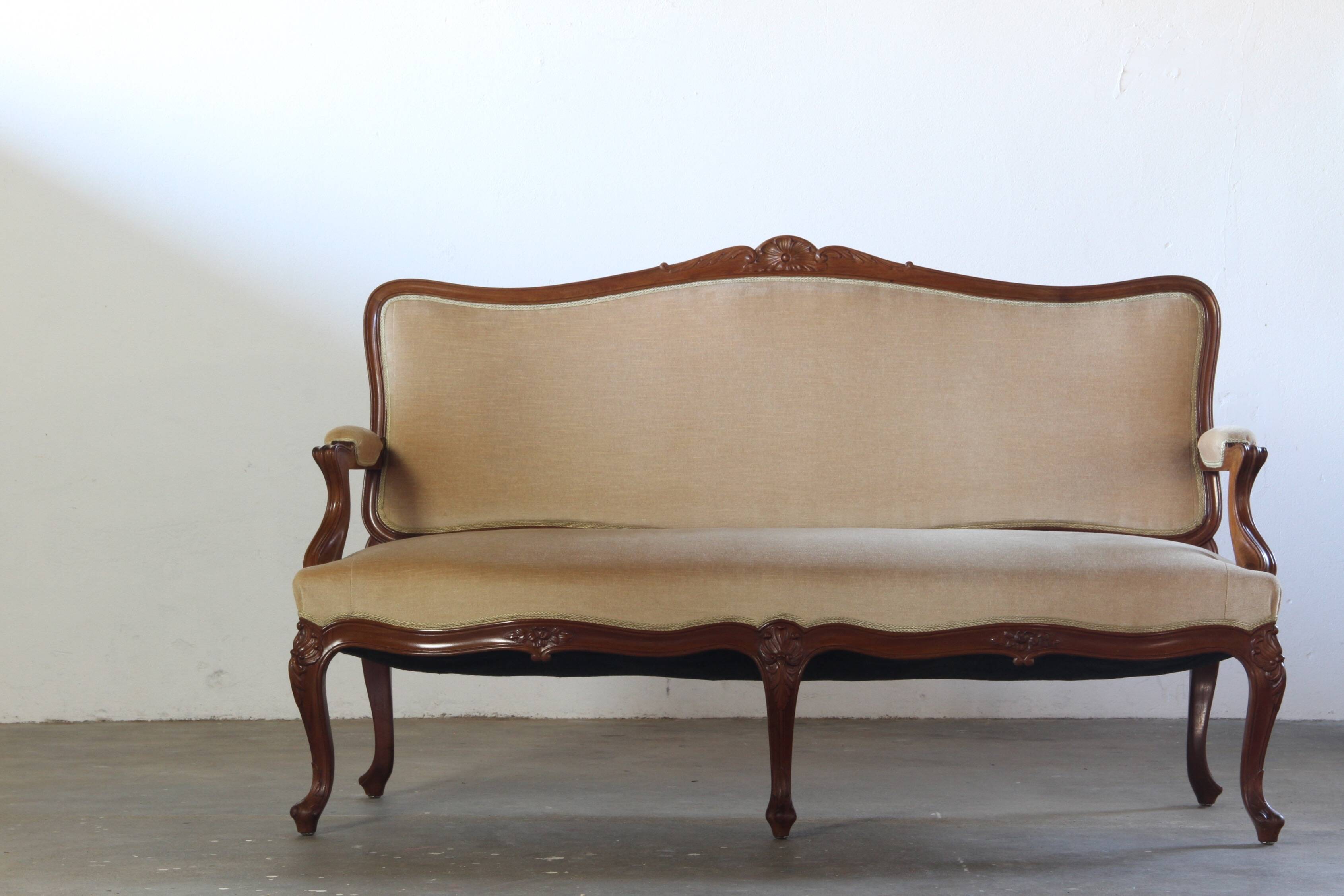 Antique Louis XV style 19th century Sofa, French
