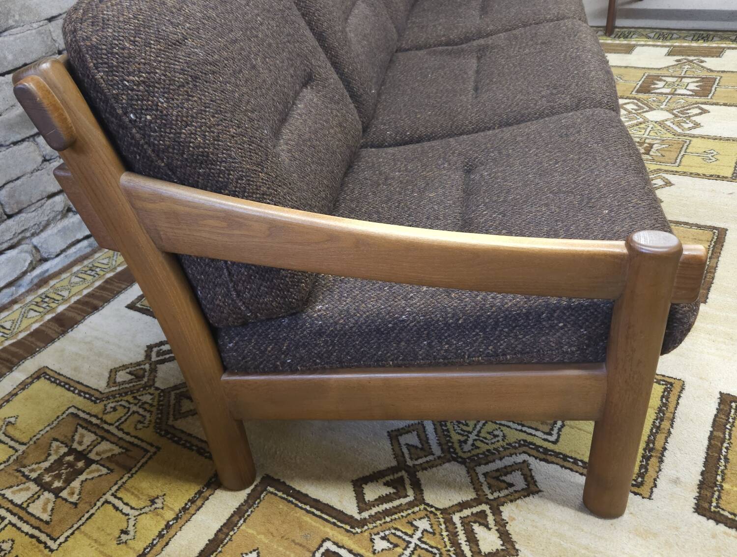 3-seater sofa in terry wool from the 1970s