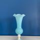Vase bleu verre opaline vintage