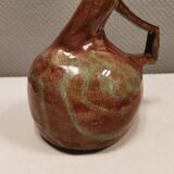 Ceramic jug/vase, Danish in beautiful earthy brown colours with light blue/green details.
