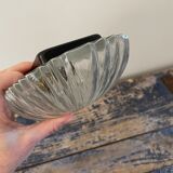 Vintage pebble wall lamp in chiseled glass corrugated shape