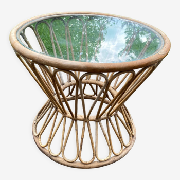 Rattan coffee table and glass top