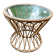 Table basse en rotin et plateau en verre