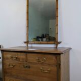 Vintage wooden mirror with bamboo imitation 102 x 75 cm – Exotic spirit