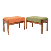 Tabouret scandinave orange/ green lot de 2