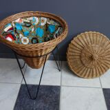 Rattan sewing basket 1950