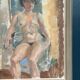 Huile sur toile originale – “Dame assise” par Sven Strömberg – Signée – Vintage et encadrée