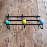 Vintage coat hook with multicolored balls