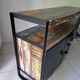 Multicoloured lacquered reclaimed wood buffet INDUSTRIAL