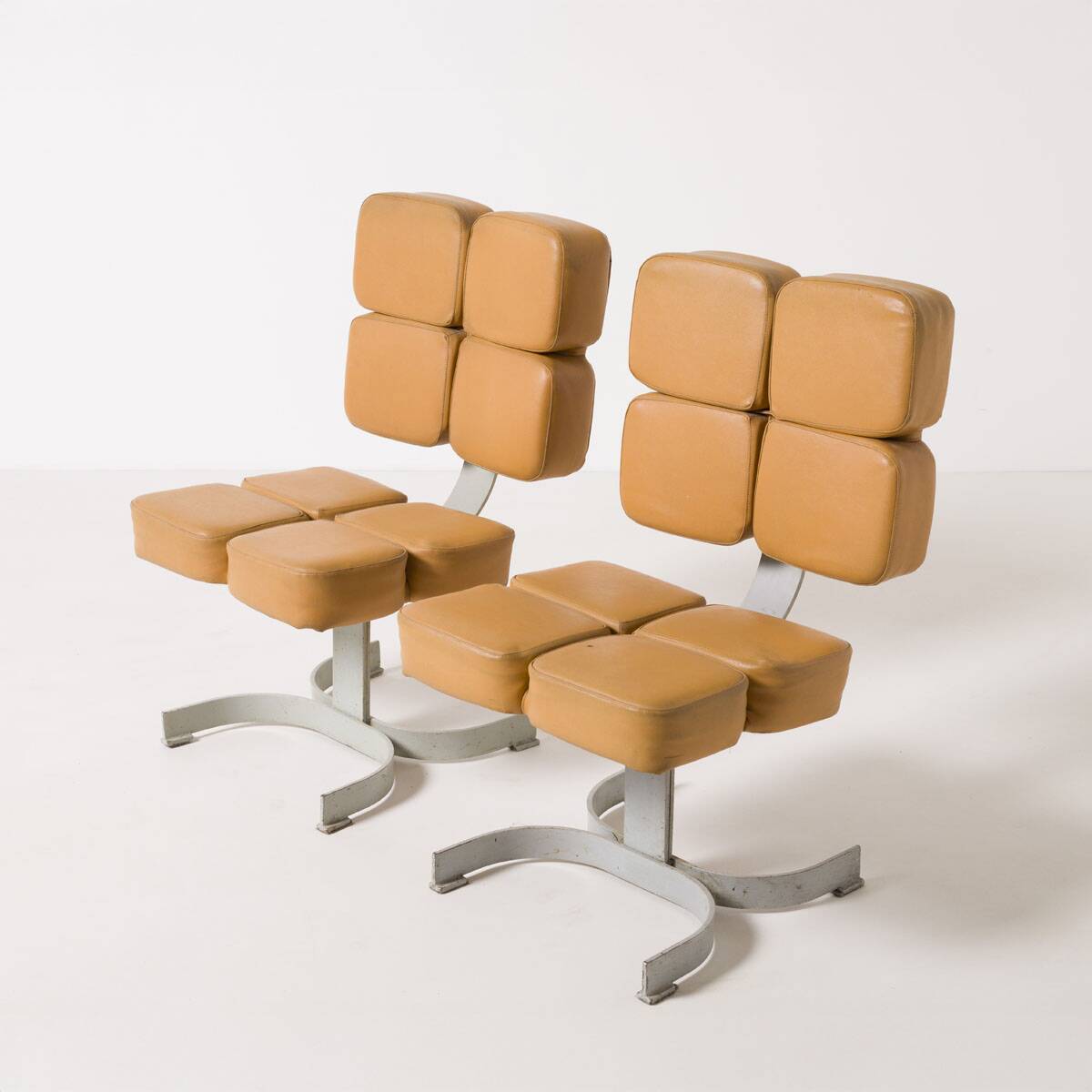 Unique brutalist chair, former Czechoslovakia, 1970s Large set available