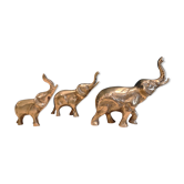 Trio d'éléphants en laiton