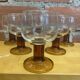 Set of 6 luminarc stemmed glasses transparent & amber vintage #e00