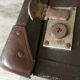 Vintage brown suitcase handle in Bakelite