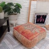 Handmade Berber pouf in wool 60 X 60 X 20 CM
