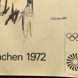Kokoschka oskar (1886-1980) olympische spiele munchen, 1972. original poster