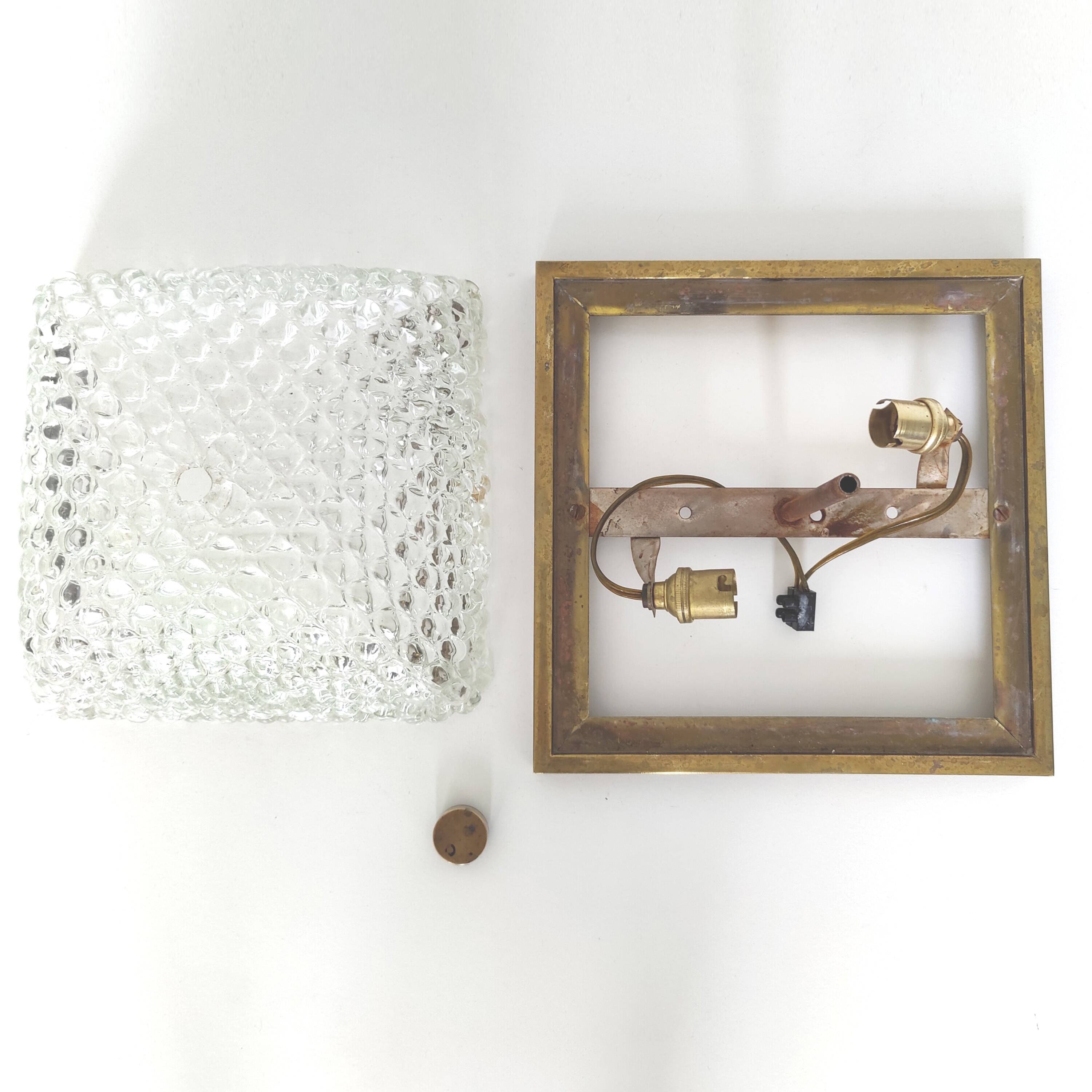 Golden globe ceiling light, bubble glass and brass