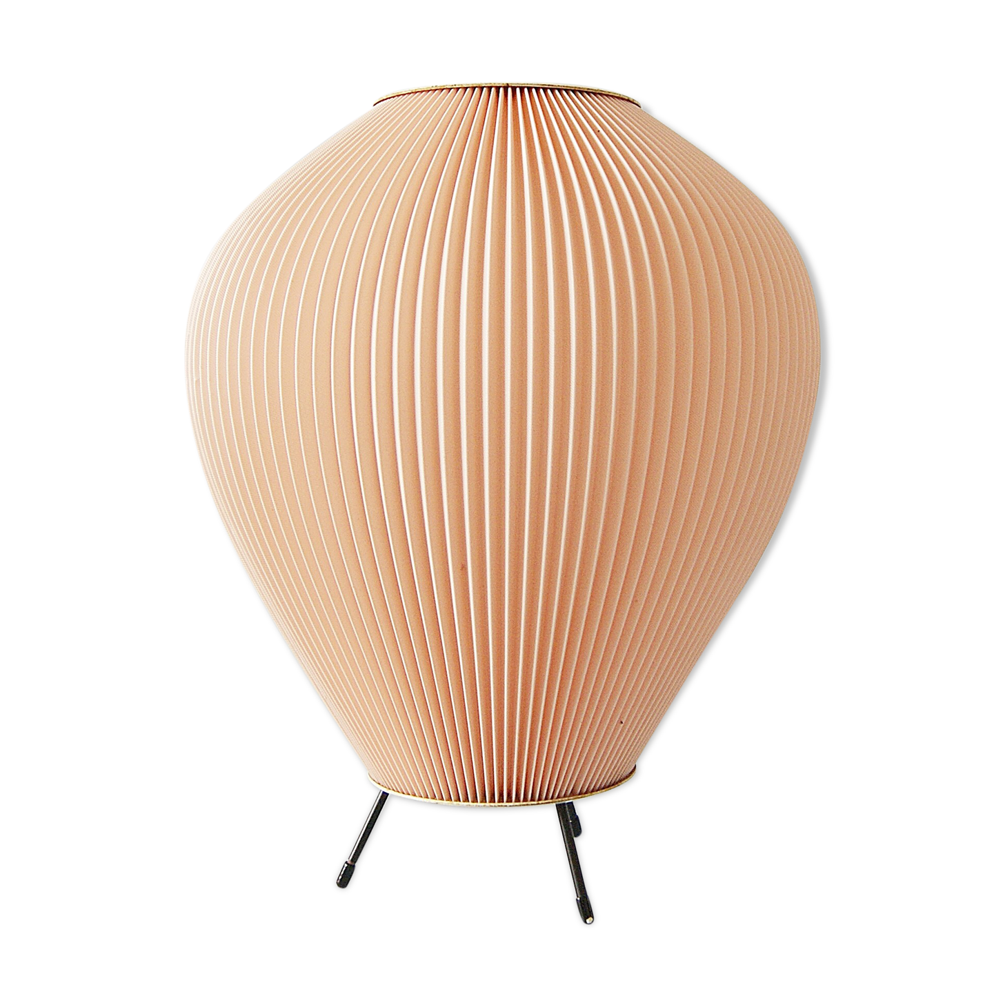 Cocoon lamp with pink pleated shade, 50's lighting