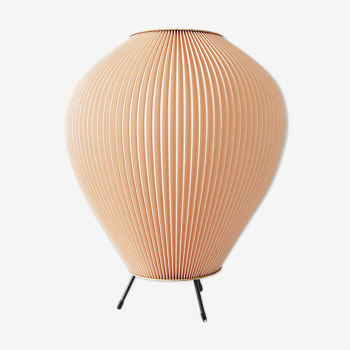 Cocoon lamp with pink pleated shade, 50's lighting