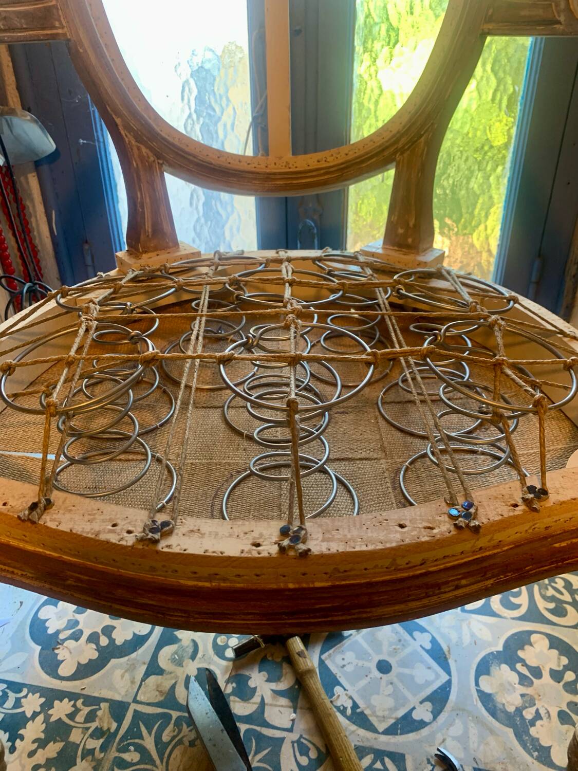 Louis XVI armchair with medallion back