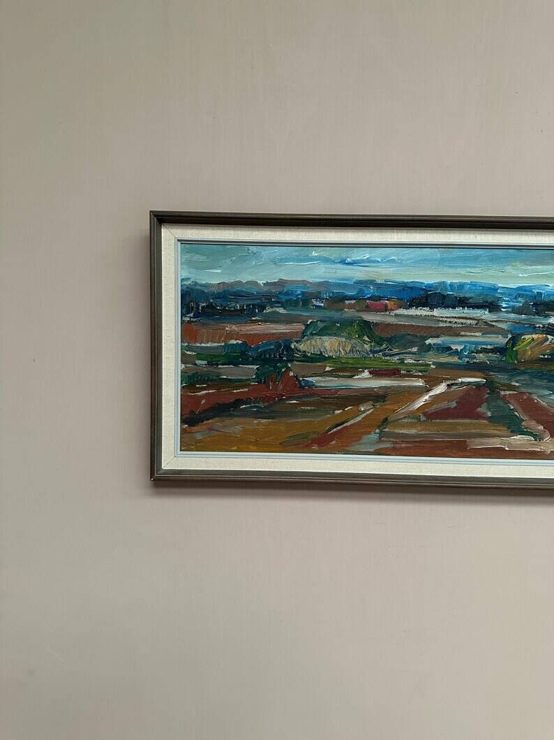 Original Swedish Oil on Canvas – “Landscape” by Jerzy Luczak‑Szewczyk (1923–1975)