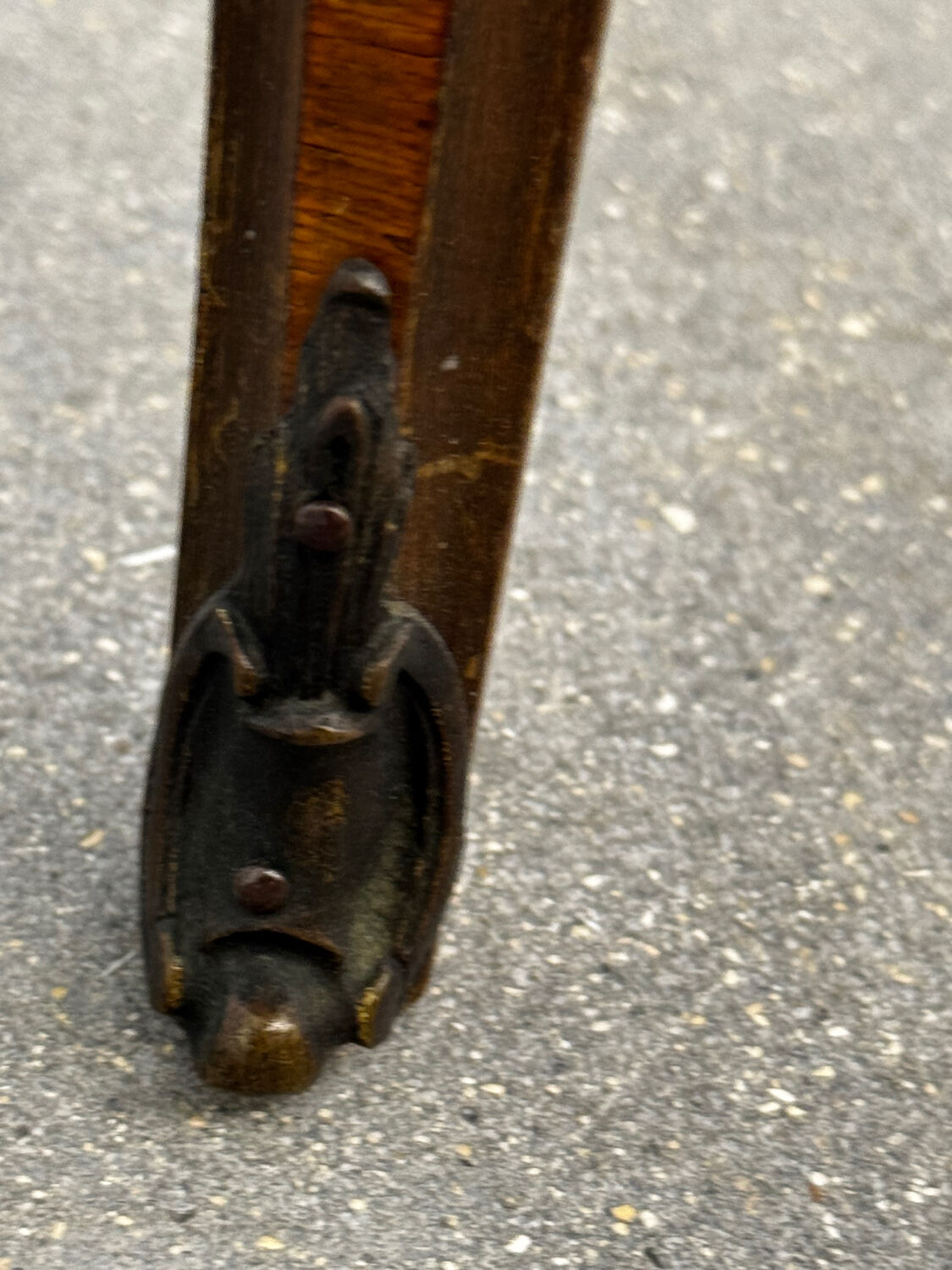 Marquetry wooden side table